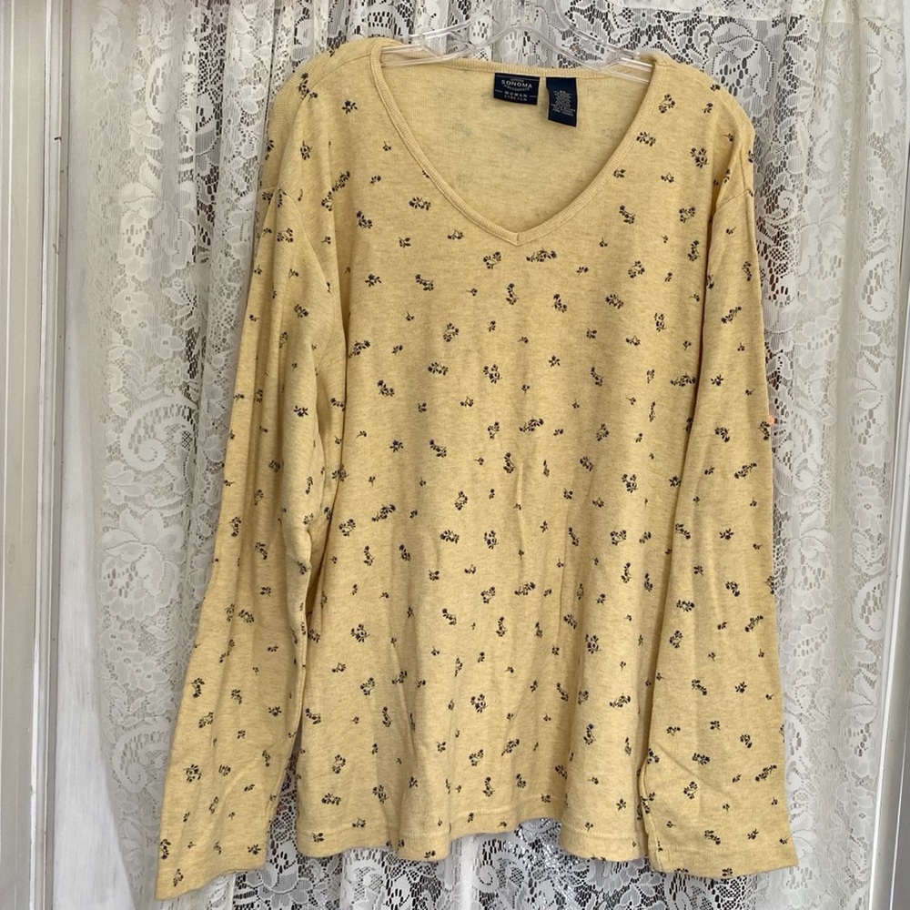 Sonoma Lng Sleeve Pullover in Mustard Heather  3X